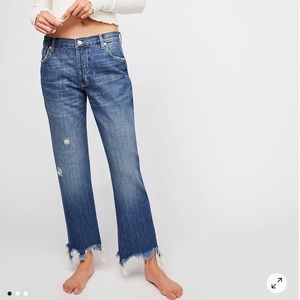 Free People Maggie Mid Rise straight leg jeans
